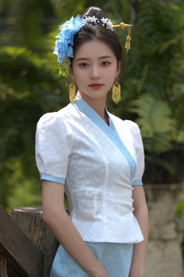Ethnic Style - 2pcs Thailand Myanmar women Dai clothing