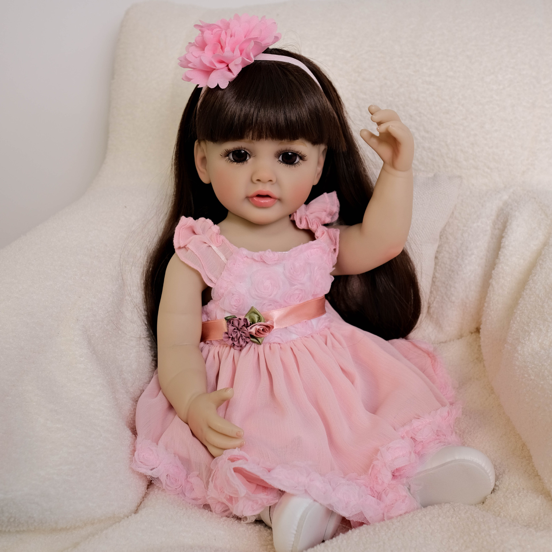 Cute 55 cm Long Hair Pink Girl - đánh giá và giá Kids Ethnic Fashion
