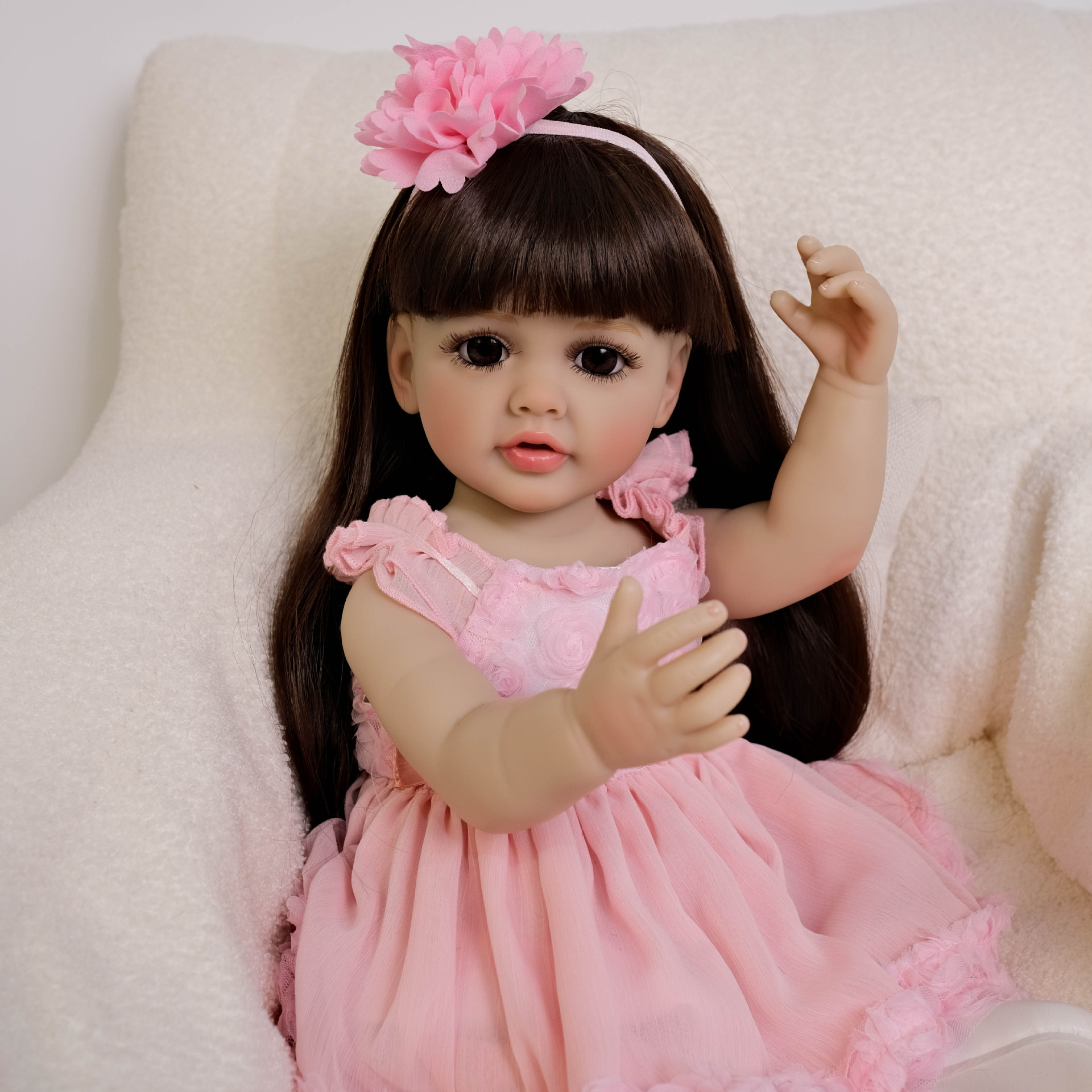 Cute 55 cm Long Hair Pink Girl - đánh giá và giá Kids Ethnic Fashion