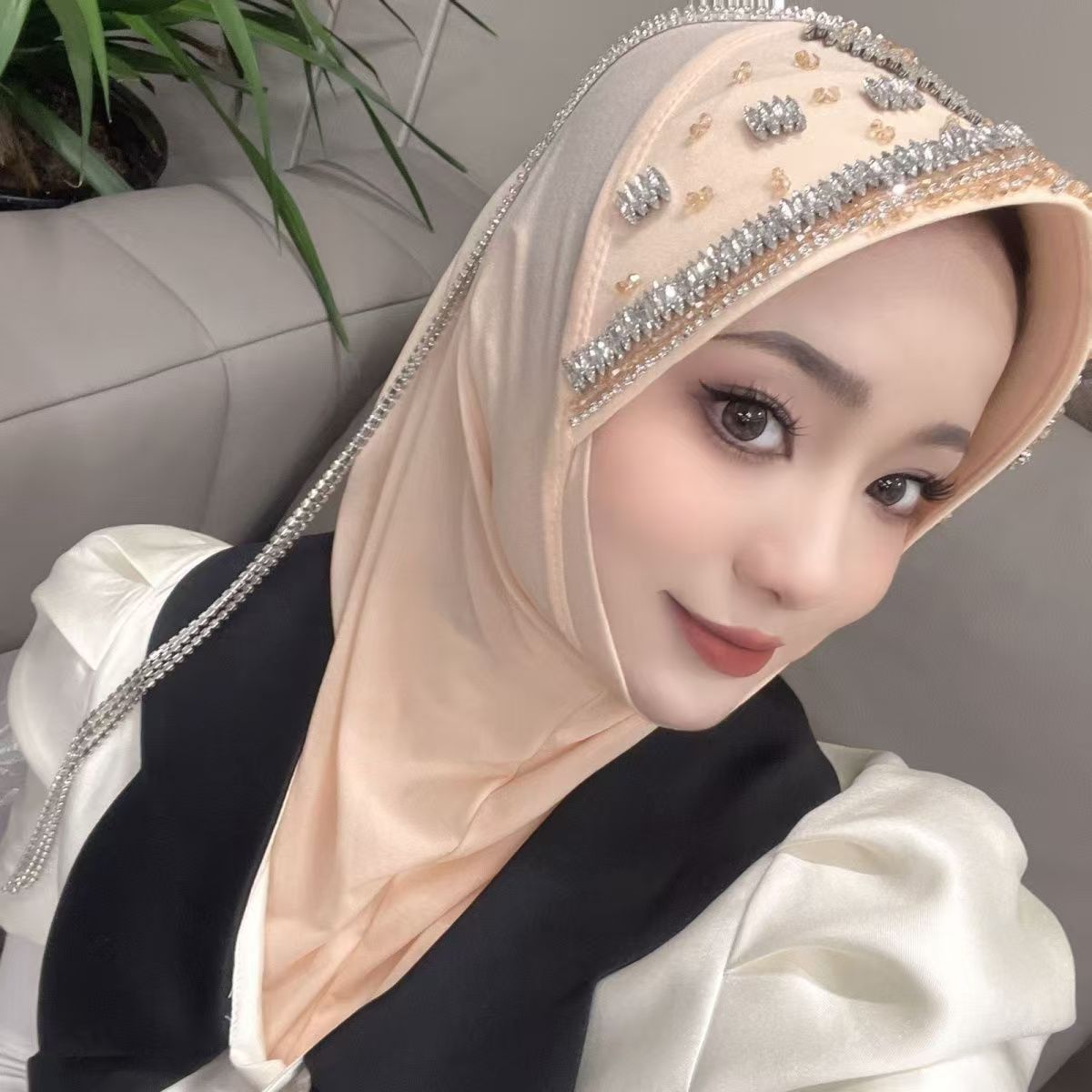 Luxury Hat Hijab Pink Scarf wi - đánh giá và giá Ethnic Fashion In