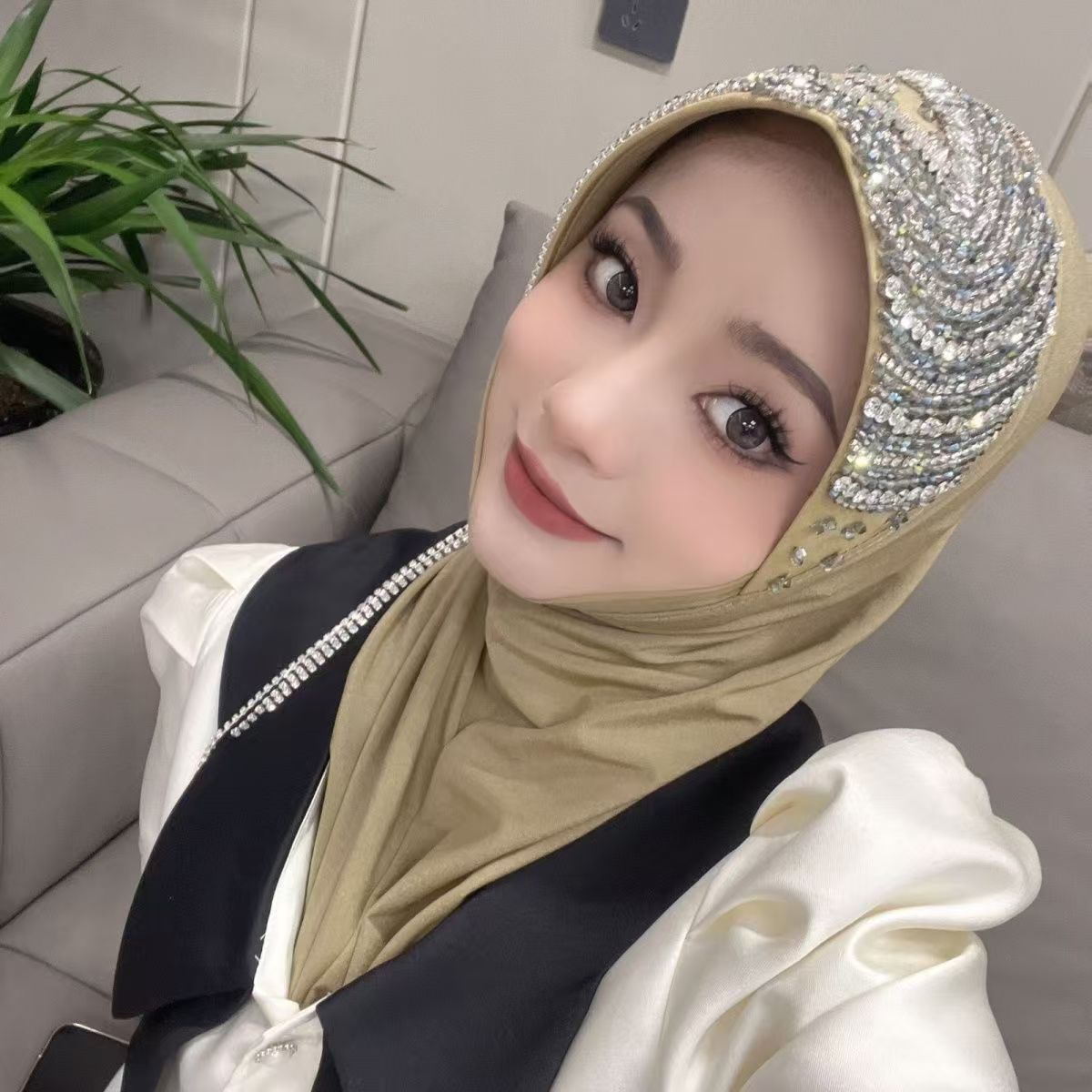 Luxury Hat Hijab Pink Scarf wi - đánh giá và giá Ethnic Fashion In