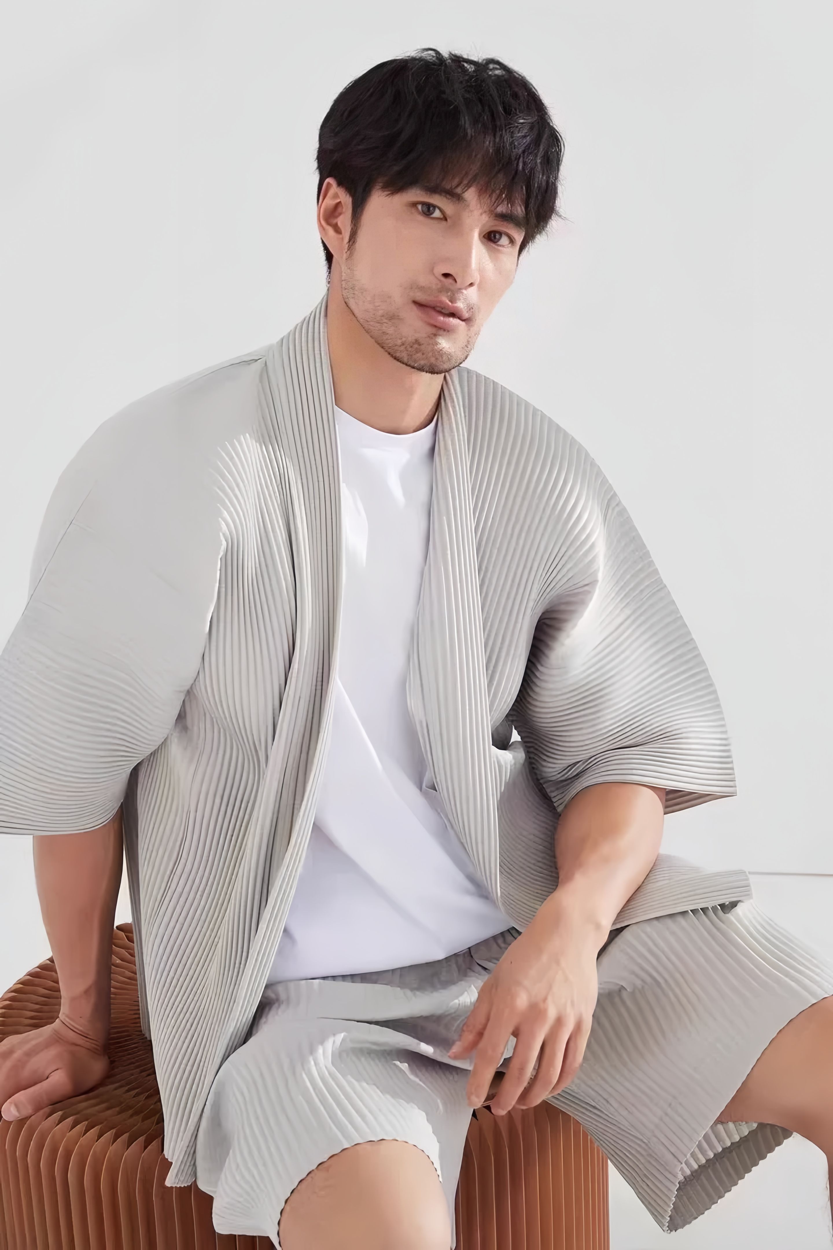 Miyake Pleated Kimono Jacket M - đánh giá và giá Haori Japanese Jacket
