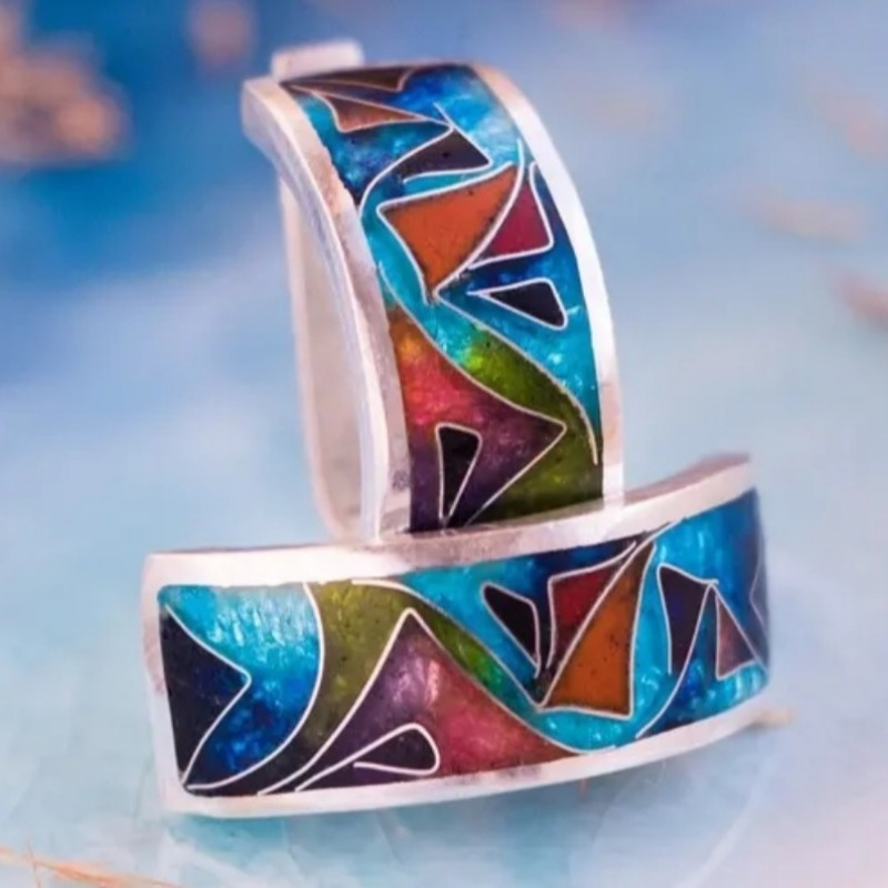 Ethnic Silver Color Enamel Hoo - đánh giá và giá Ethnic Fashion Wear For Women