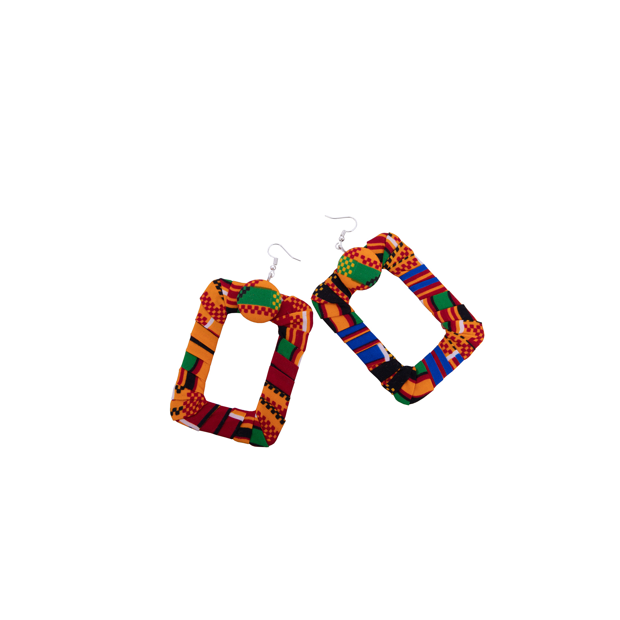 African Wax Print Square Hoop  - đánh giá và giá Ethnic Fashion Wear For Women