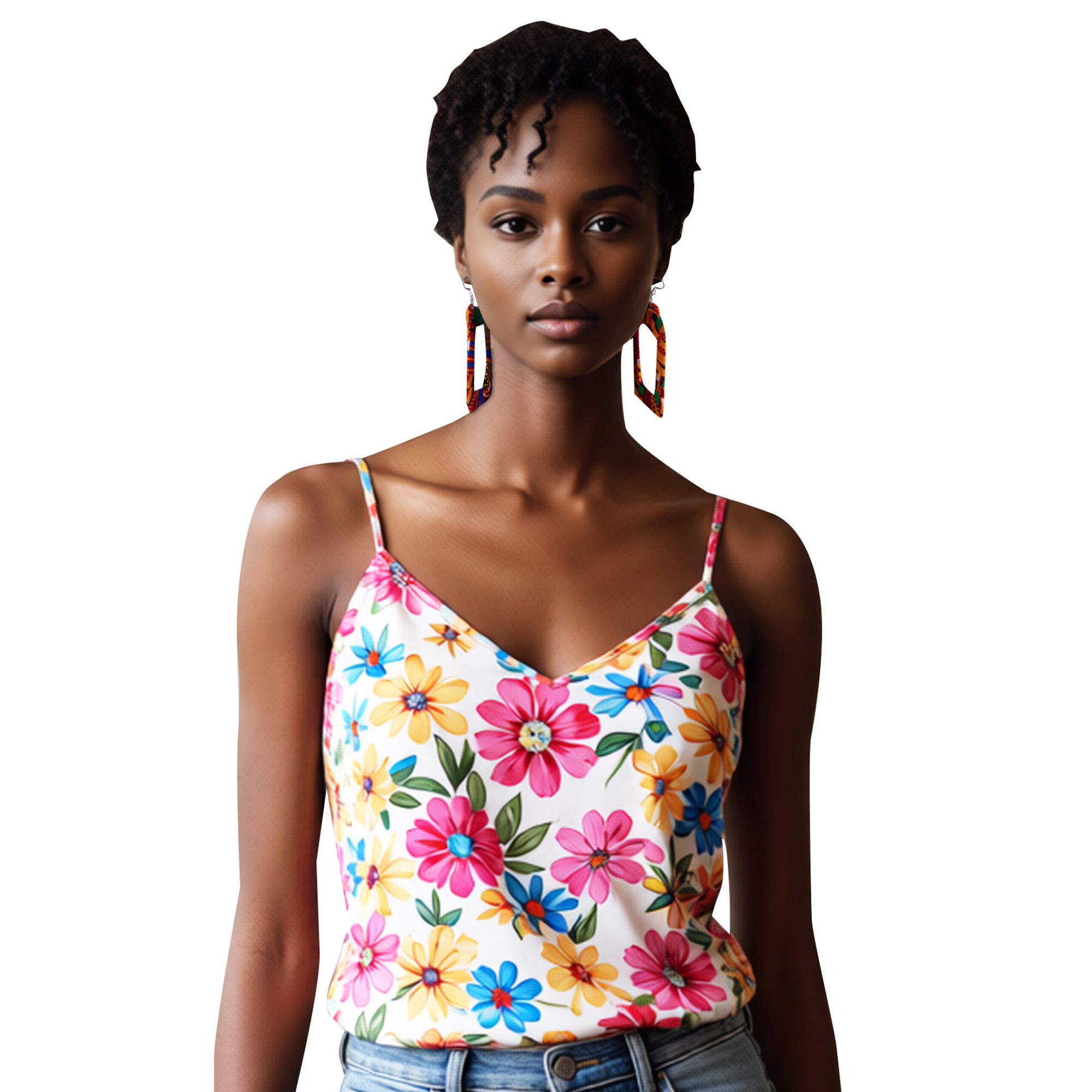 African Wax Print Square Hoop  - đánh giá và giá Ethnic Fashion Wear For Women