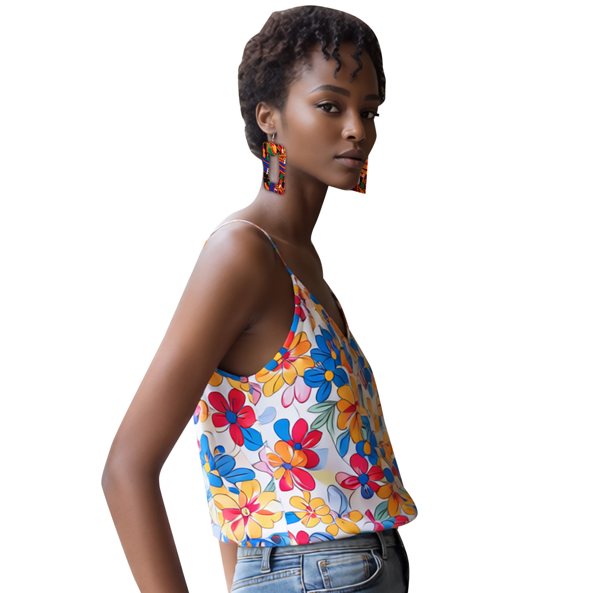 African Wax Print Square Hoop  - đánh giá và giá Ethnic Fashion Wear For Women