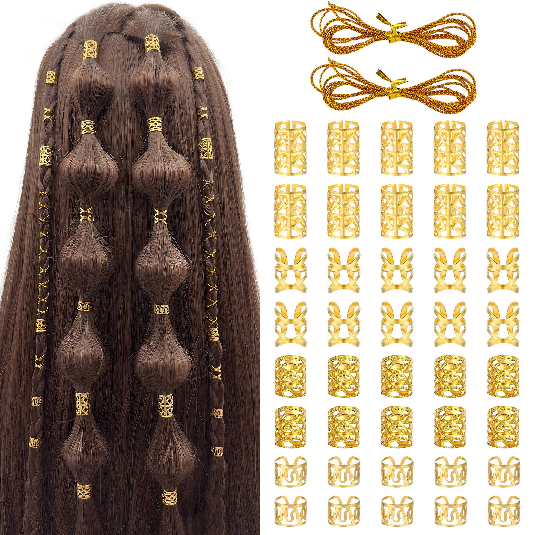 42pcs Alloy Hair Rings - Adjus - đánh giá và giá Ethnic Fashion Jewellery