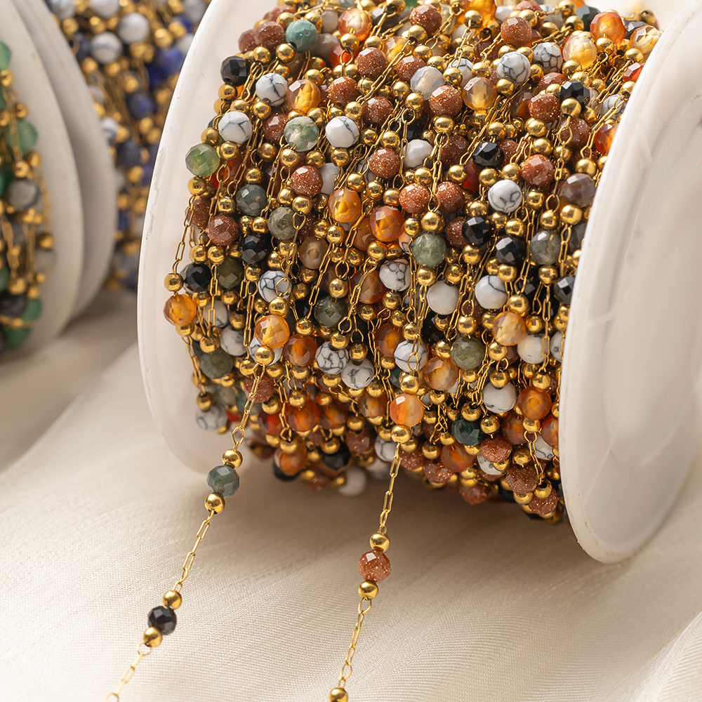 1Meter Elegant Mix Round Stone - đánh giá và giá Ethnic Fashion Jewellery